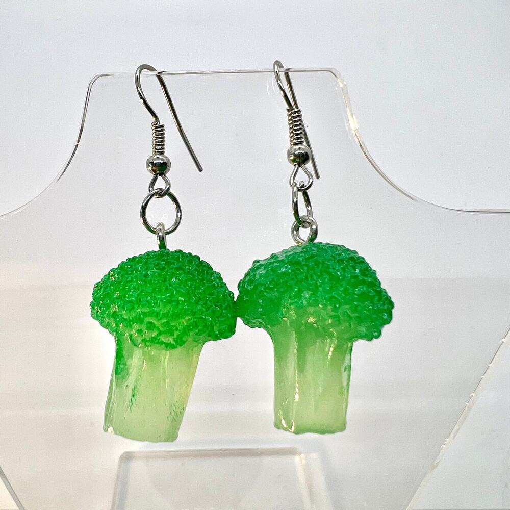 Broccoli Earrings - Food Earrings - Vegan Accessories - Vegetarian Accessories